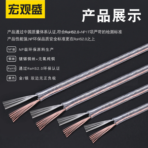 Cavi per altoparlanti in rame trasparenti piatti per fili elettrici senza ossigeno 28/26/24/22/20/18/16awg - Product Image 3