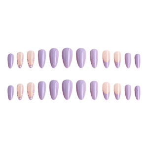 Faux ongles longs amande <span class=keywords><strong>couleur</strong></span> nude <span class=keywords><strong>violet</strong></span> <span class=keywords><strong>pastel</strong></span>, design brillant, <span class=keywords><strong>couleur</strong></span> unie, élégants, réutilisables, à presser, pour femmes, usage quotidien - Product Image 6