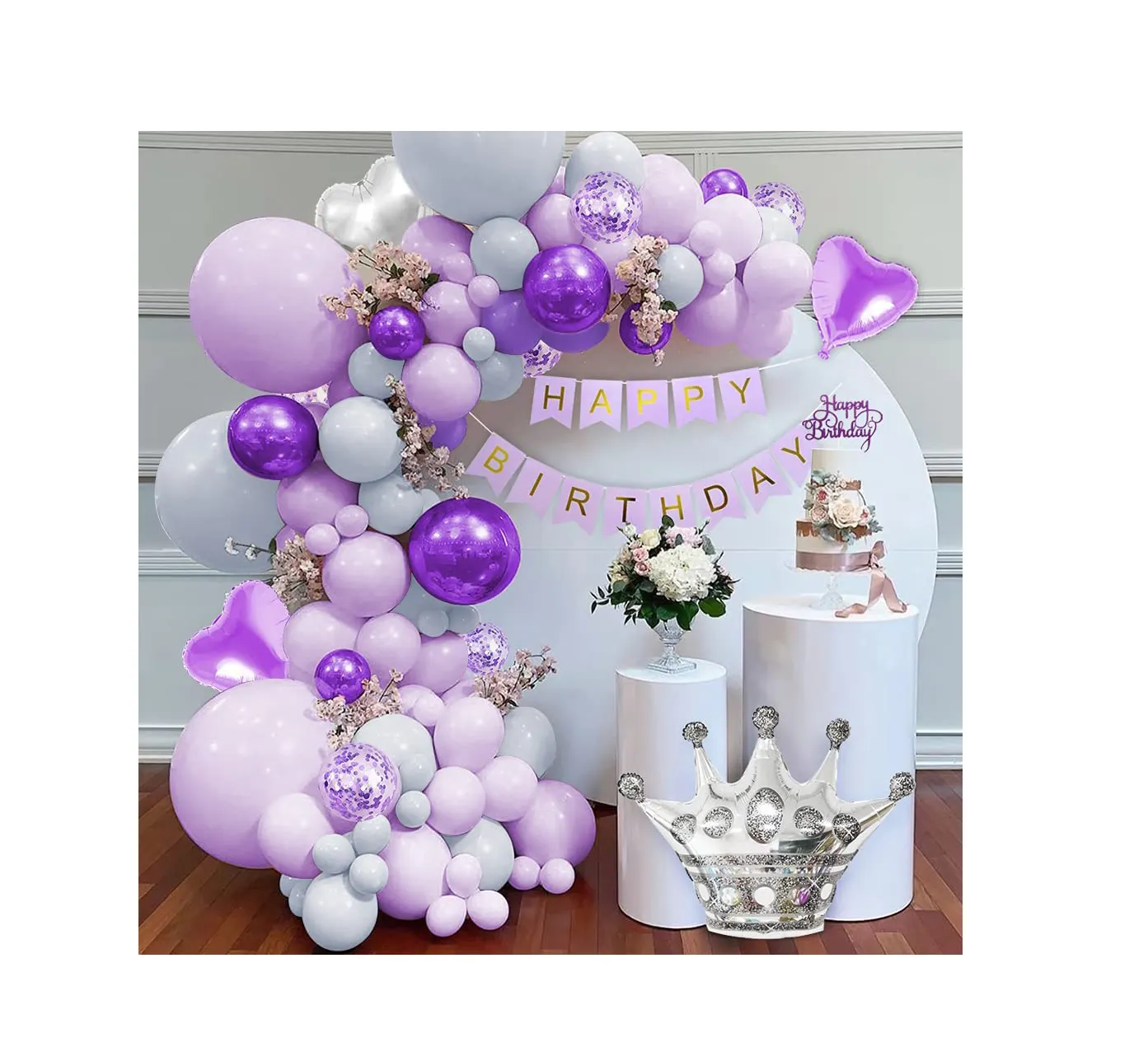 Гирлянда с воздушными Шарами на день рождения, набор для украшения вечеринки, фиолетовый воздушный шар для свадьбы, юбилея, праздника, вечеринки, «сделай сам»