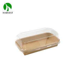 Eco descartável sustentável kraft papel <span class=keywords><strong>sushi</strong></span> bandeja reciclável alimento papel recipiente com PE/PLA revestimento - Product Image 4