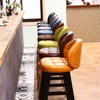 Tabouret de bar en bois avec dossier, chaise de bar haute en bois massif pour bar, café, comptoir de réception, bureau de caisse