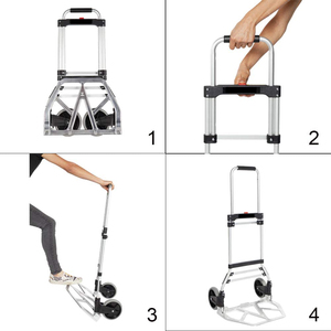 Carretilla de Mano Plegable Portátil de Aluminio de <span class=keywords><strong>2</strong></span> Ruedas para Compras, Capacidad de 60 kg - Product Image 3