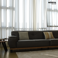 Ensemble de canapés en cuir en forme de L convertible moderne NORYA avec design sectionnel rembourré en éponge pour appartement, hôtel, salon