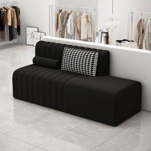 Sofá Moderno Minimalista Tapizado en Forma de L para Tiendas de Ropa, Barberías y Hoteles - Respaldo de Tela, Color y Tamaño Personalizables - Product Image 1