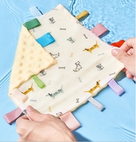 Couverture en peluche pour bébé garçon unisexe, couverture souple pour nouveau-né, avec étiquette pour sucette, pour filles