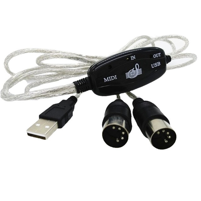 USB to MIDI 5-Pin 2m PVC Music Editing Cable Twisted Pair Combination Shielding for Electronic Organ & No Drive Required Stock