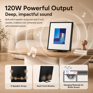 Haut-parleur Bluetooth 120W en forme de cadre d'art avec <span class=keywords><strong>Dolby</strong></span> <span class=keywords><strong>Atmos</strong></span>, cadre musical mural personnalisable, haut-parleur audio <span class=keywords><strong>sans</strong></span> <span class=keywords><strong>fil</strong></span> pour TV et maison - Product Image 4