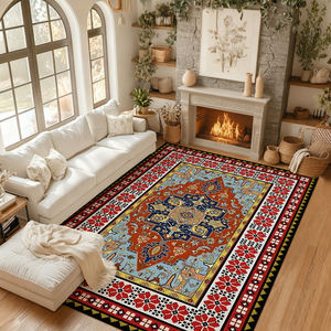 พรมขนสัตว์สำหรับห้องนั่งเล่นและห้องนอน พรมขนาดใหญ่สไตล์โบฮีเมียน พรมสไตล์อิหร่าน ซักเครื่องได้ พรมเปอร์เซีย โมร็อกโก พรมสั่งทำ - Product Image 5