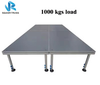 Plateforme de scène modulaire en alliage d'aluminium certifiée TUV 1*1m, à faible coût, portable, à verrouillage rapide, antidérapante, avec une capacité de charge de 1000 kg