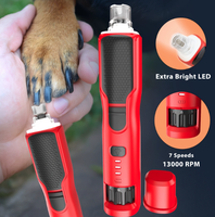 US Europe Best <strong>Seller</strong> 800mAh 7-Speed Dog Nail Trimmer Medium Small Cat Pet Low Noise Rechargeable Claw Grinder 360&deg; LED Light