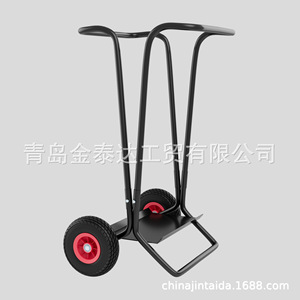 Chariot à main à 2 roues en fer noir, véhicule utilitaire léger et portable pour usage extérieur - Product Image 3