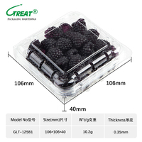 Hete Verkoop 125G Hartvormige Plastic Verpakkingsdoos Voor Bessen Wegwerp Fruitcontainer Scharnierende Plastic Container Voor Fruit