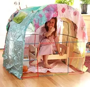 Actualizado Fort Kit de creación madre juguetes de los niños para 4 año niñas juguetes de interior al aire libre juguetes para niños DIY Castillo túnel regalos