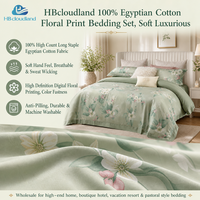Ensemble 3 pièces en coton égyptien imprimé, certifié OEKO-TEX, approuvé GOTS, 400TC, pur, naturel, doux, soyeux, confort luxueux