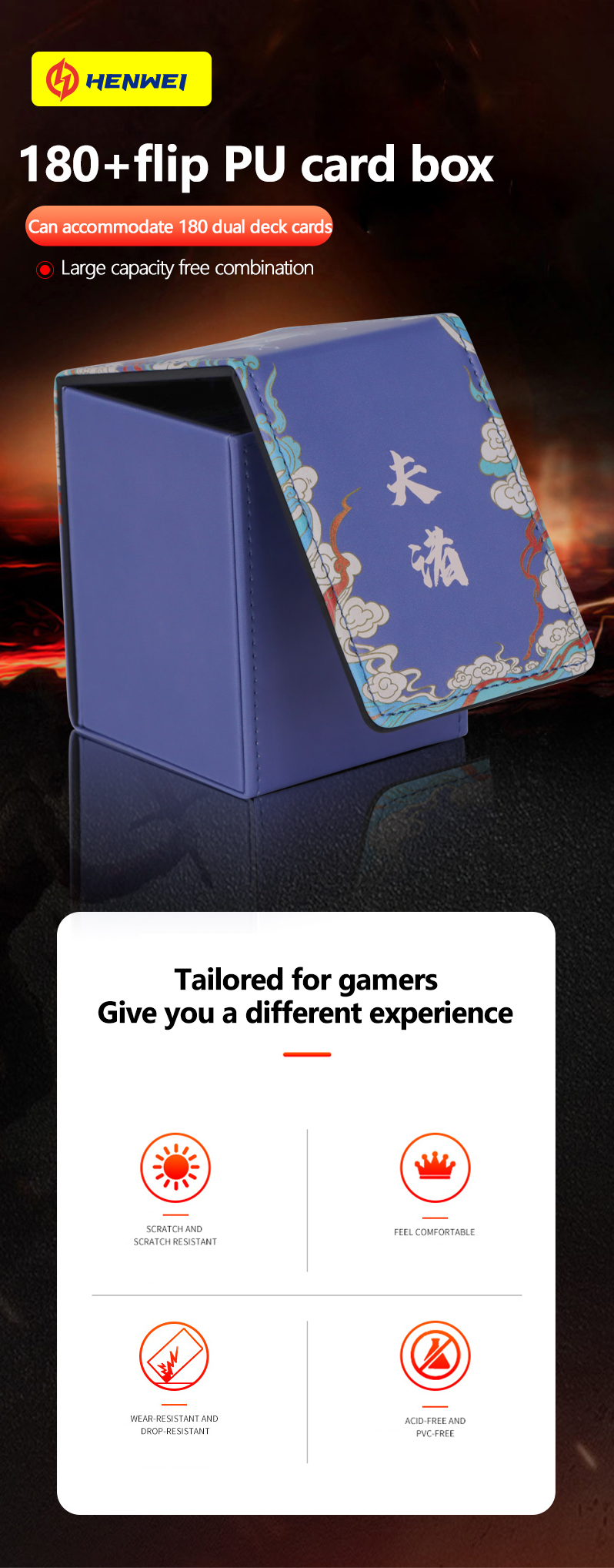 Henwei Hw-65621 Fashion Trading Card PU Leather High-End Custom