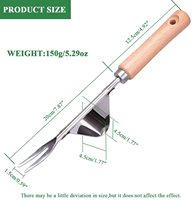 Herramienta Manual de deshierbe para jardín, deshierbe de acero inoxidable resistente a la corrosión, 12 pulgadas, HW01A