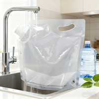 Pochettes transparentes verticales avec bec verseur réutilisables en PE de qualité alimentaire 2L 3L 4L 5L pour la vodka, l'eau minérale et la bière