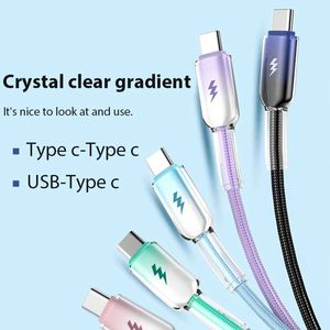 สายชาร์จเร็วแบบใส สายถักไนลอน 60W Type C to C สำหรับชาร์จและถ่ายโอนข้อมูล อุปกรณ์เสริมมือถือ - Product Image 3