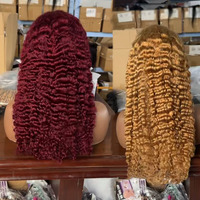 Perruques Lace Front 13x6 en Cheveux Naturels Birmans Bouclés, Couleur 99j Bug, Cheveux Humains Cambodgiens à Cuticules Alignées, Vente en Gros de Perruques Bouclées Birmans