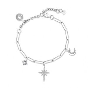Pulsera Dylam Dainty con Estrella de Ocho Puntas y Luna, Cadena Ajustable, Circonita Cúbica Brillante, Pulseras Delicadas para Mujer - Product Image 1
