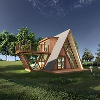 Maison préfabriquée en bois en forme de triangle, écologique, imperméable, pour camping, hôtels, resorts, mini-maison, villa