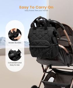 Mochila pequeña para pañales, mini bolsa para bebé para niña o niño con cambiador, mochila para pañales para mamá y papá con hebillas para carriola - Product Image 4