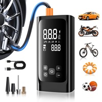 Compresseur d'air portable 150 PSI avec écran LCD, arrêt automatique et lumière d'urgence pour voiture