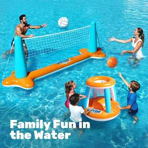Set de Flotadores Inflables para <span class=keywords><strong>Piscina</strong></span>, Voleibol y Baloncesto, Juguete de Verano para Niños y Adultos, Modelo 40040 (Voleibol 105x28x38, Baloncesto) - Product Image 3