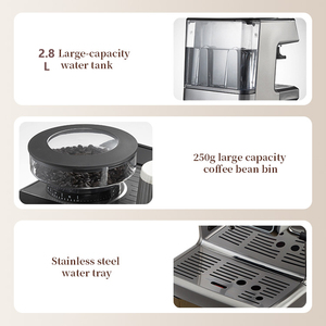 Stainless Steel Body Espresso Machine Grinder Hot Sale <strong>Coffee</strong> Tools 2.8L Water Tank Milk Frother Steam <strong>Coffee</strong> Cappuccino <strong>Maker</strong> - Product Image 5