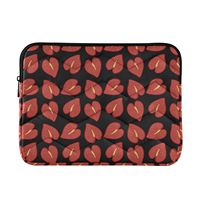 Étui pour ordinateur portable personnalisé avec logo, motif fleur d'anthurium rouge hawaïen, sacoche de transport pour ordinateur, housse Aloha pour ordinateur portable, idéal pour les voyages
