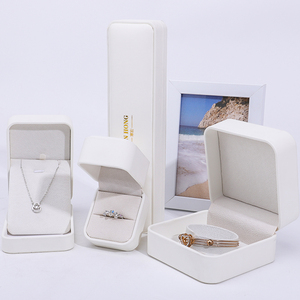 Wholesale Premium <strong>White</strong> Jewellery <strong>Box</strong> Personalized Custom logo Necklace Bracelet Earrings Ring Packaging Pu Leather <strong>Jewelry</strong> <strong>Box</strong> - Product Image 4