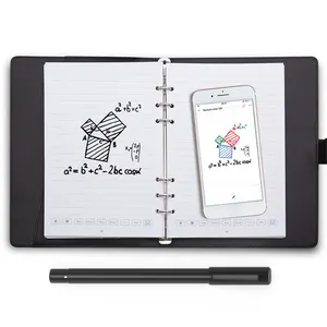 Electronic MOQ 1 A5 PU Notepad Cloud Storage Electronic Digital Writing Erasable Sync Pen Smart Notebook With App