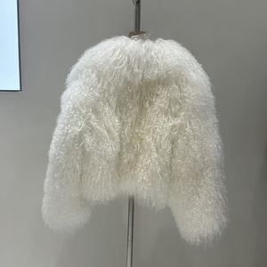 <span class=keywords><strong>Cappotto</strong></span> Invernale da <span class=keywords><strong>Donna</strong></span> in Pelle di Pecora Mongola Bianca Soffice <span class=keywords><strong>con</strong></span> Riccioli, Vera <span class=keywords><strong>Pelliccia</strong></span> in Lana - Product Image 5