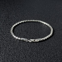 Bracelet unisexe en argent sterling 925 plaqué rhodium, chaîne torsadée serpent 3 mm, vente en gros d'usine - Idéal pour cadeau et occasions festives