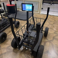 Carro de entrenamiento multifuncional de acero con capacidad de carga, tipo trineo comercial para gimnasio, para entrenamiento explosivo, con características de vehículo