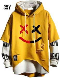 Felpa con Cappuccio da Uomo MrLin in Cotone Intrecciato, Stile Techwear Hip Hop, Streetwear Giapponese con Patchwork Urbano - Product Image 4