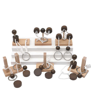 Classique hêtre <span class=keywords><strong>bois</strong></span> <span class=keywords><strong>corde</strong></span> Puzzle <span class=keywords><strong>anneau</strong></span> chaîne Solution déverrouiller ensemble <span class=keywords><strong>casse</strong></span>-tête jouets d'apprentissage éducatifs pour enfants garçons filles - Product Image 1
