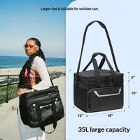Nouvelle boîte à lunch isotherme portable à double compartiment avec fermeture éclair pour employés de bureau et voyages en extérieur