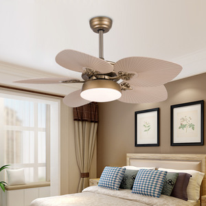 Retro Style <b>Ceiling</b> <b>Fan</b> Light With Led Bulb Flush Mount For Living Room Bedroom And Dining Room - Product Image 1