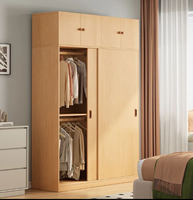 Armoire moderne en bois massif avec portes coulissantes, durable et facile à assembler, pour le rangement de la chambre, utilisation pour enfants