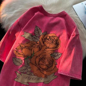 Pittura a olio t-shirt da <span class=keywords><strong>uomo</strong></span> abiti <span class=keywords><strong>Vintage</strong></span> americani pesanti a maniche corte a sette quarti di cotone <span class=keywords><strong>abbigliamento</strong></span> da <span class=keywords><strong>uomo</strong></span> - Product Image 2