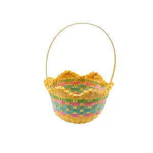 Baby Hamper Basket regalo vendita calda tessuta vacanze pasqua bambù nuovo cartone per regalo cestini portaoggetti multifunzione colore personalizzato