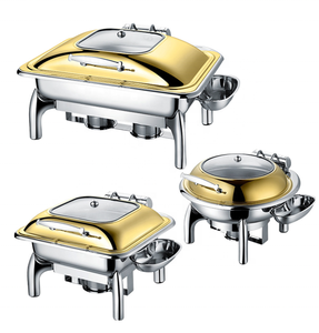 Hidangan Prasmanan Hotel Lainnya, Alat Penghangat Penghangat Penghangat Modern Deluxe Kelas Atas Stainless Steel Chafe Set Makanan Wormer - Product Image 1