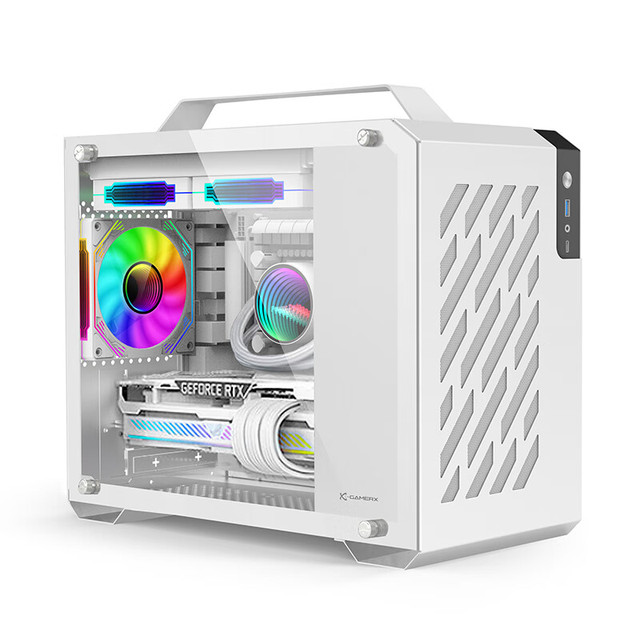 X200 Glass Side Panel  MATX ITX Gaming Computer Case PC Stylish and Type-c Compact Portable Handheld Mini Portable Host  case