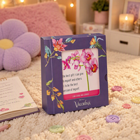 Journal d'affirmations éducatif écologique personnalisé avec cartes d'affirmation supplémentaires et boîte personnalisée pour cadeaux de famille, de maternité ou d'anniversaire