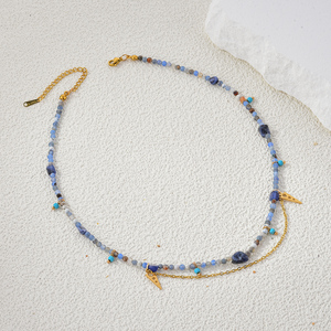 สร้อยคอลูกปัดหินธรรมชาติสไตล์โบฮีเมียนชุบทองสำหรับผู้หญิงเครื่องประดับแฟชั่นแบบลำลอง - Product Image 6