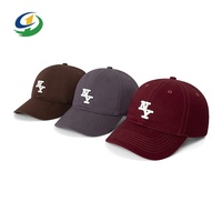 Venta al por mayor personalizado 6 paneles 100% algodón liso bordado letra NY gorra de béisbol sin estructura ajustable papá sombrero