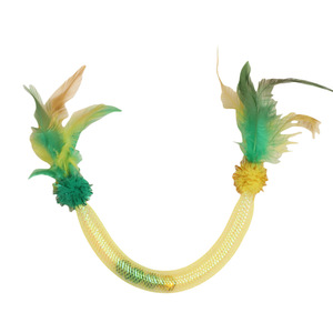 <b>Cat</b> Teaser Wand With Feather Bell Elastic Mesh Durable <b>Interactive</b> <b>Toy</b> For <b>Cats</b> Outdoor Play Boredom Buster Pet Entertainment - Product Image 3