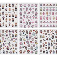 Autocollants 5D en résine non toxique pour nail art, motifs monstres mignons, décalcomanies 3D en relief pour tasses, stylos, appareils photo, CCD, accessoires DIY, vente en gros