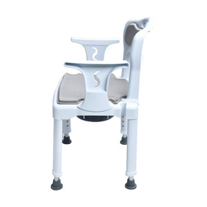 Elderly Commode <b>Chair</b> With Non-Slip <b>Padding</b> For Bathroom Use Modern Design White Color - Product Image 2
